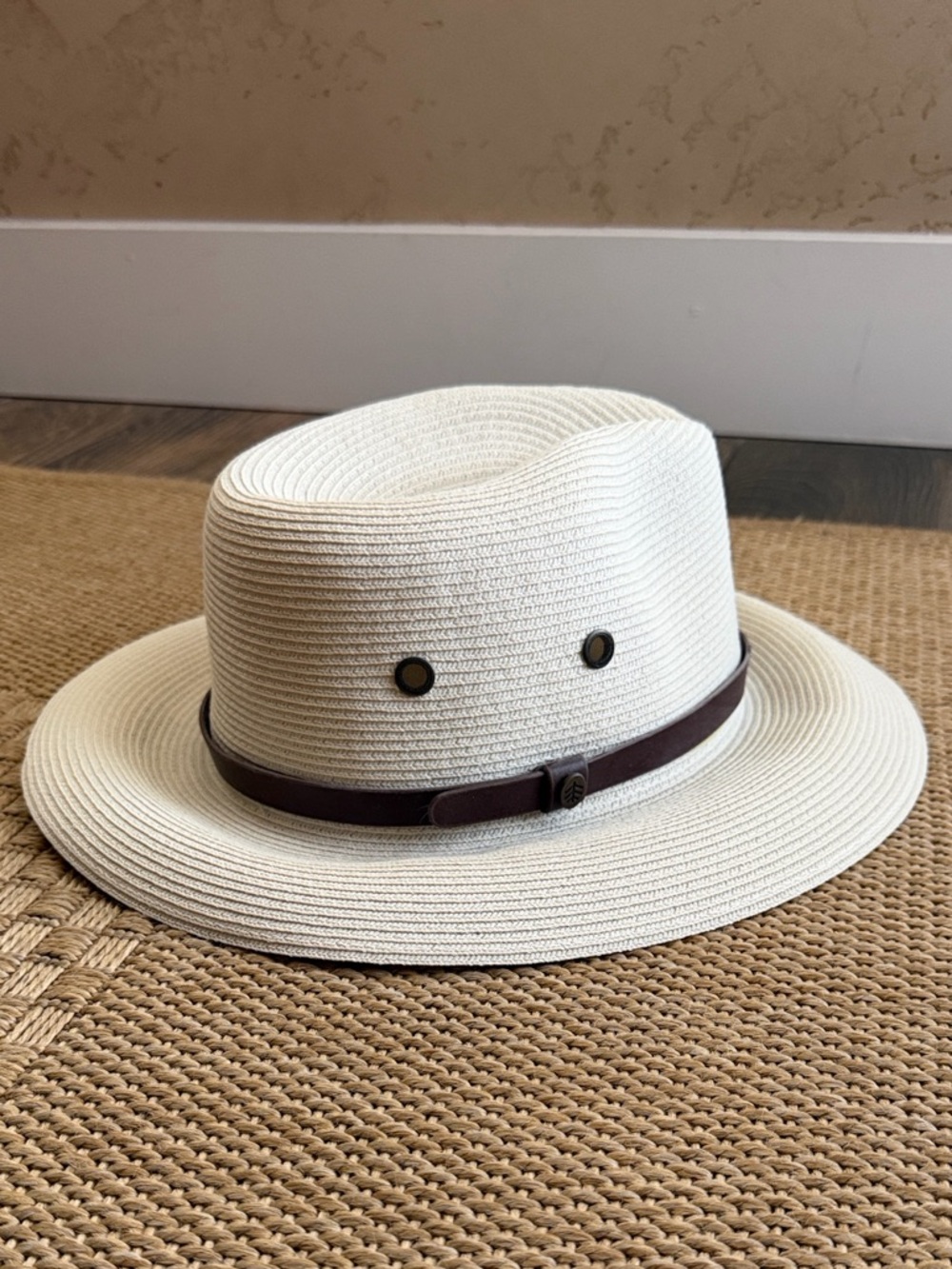 Coolibar Men’s Smartstraw UPF 50+ Packable Golf Hat—L/XL
